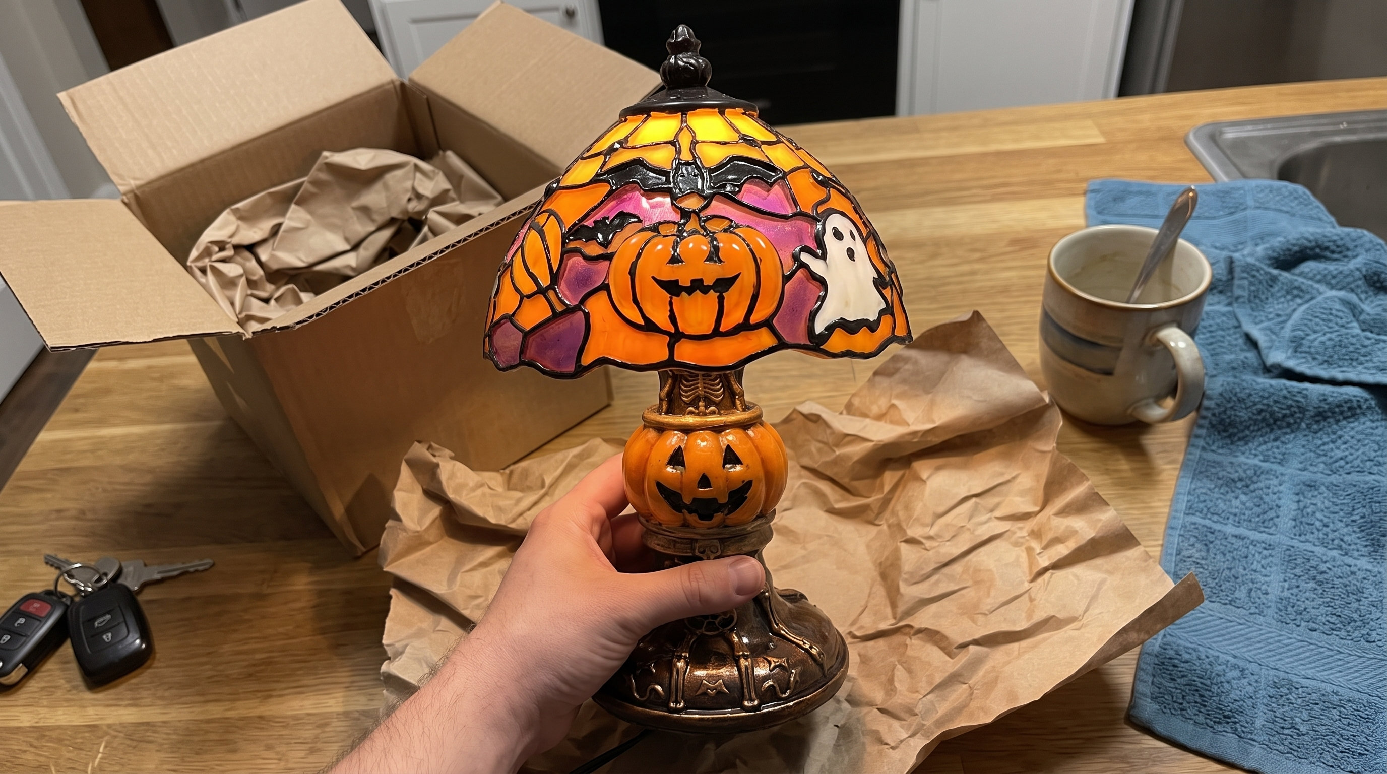 Unboxing on the kitchen counter